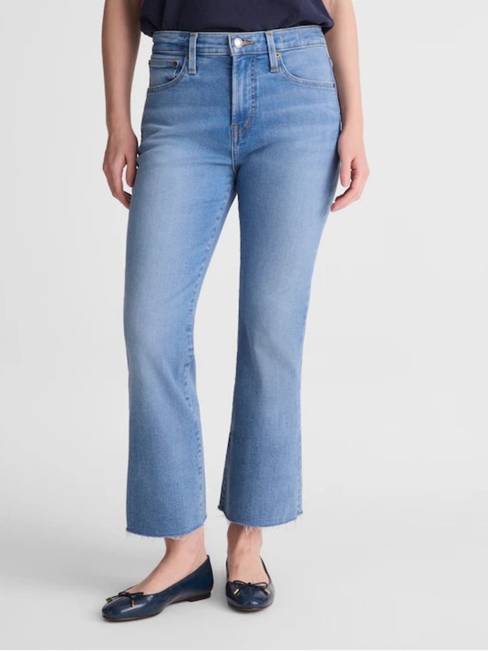 Madewell NWT The Flare Crop Jean in Super Stretch Denim size 28